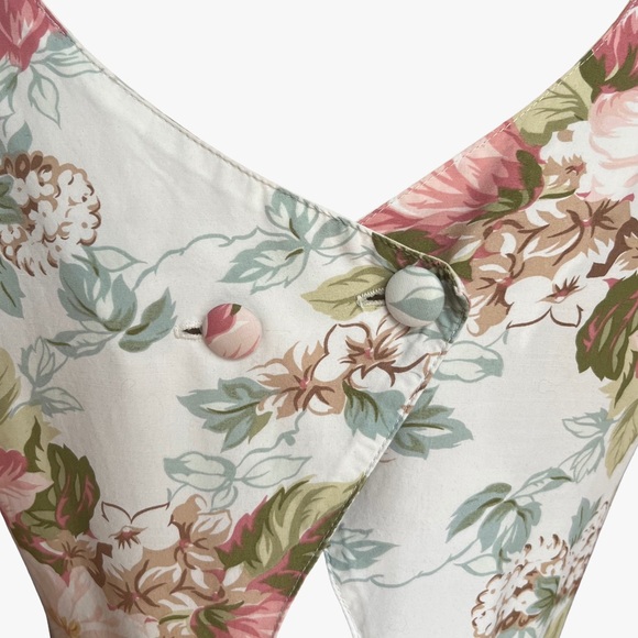 Vintage 90s Floral Rayon Midi Dress | Made in Canada | XS–S - Picture 8 of 9